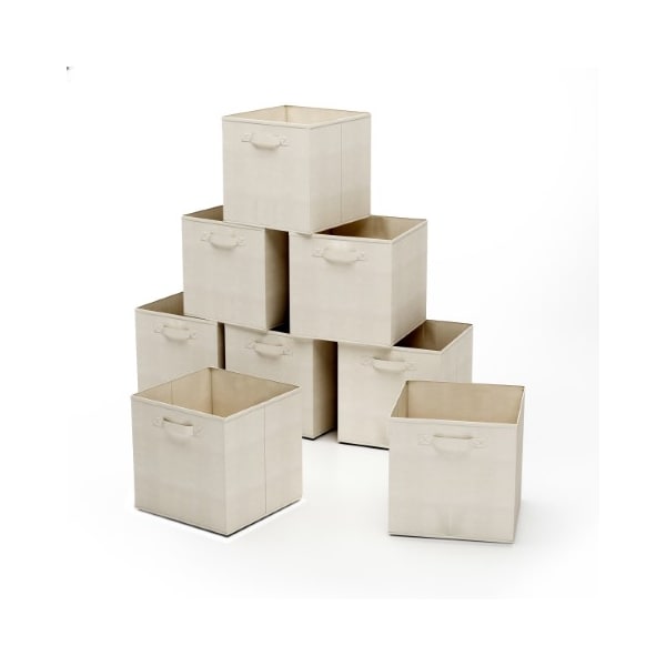 Hastings Home Shelf Storage Bin, Beige, 12.5 in H, 10.6 in W, 5.4 in L 961922HGQ - main